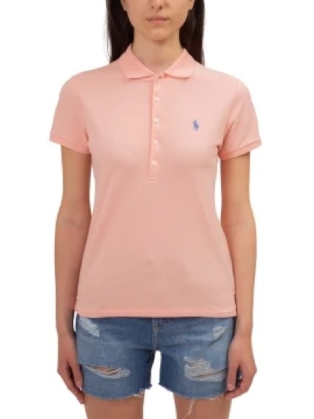 Ralph Lauren Light Pink Women's Polo Shirt with Embroidered Pony